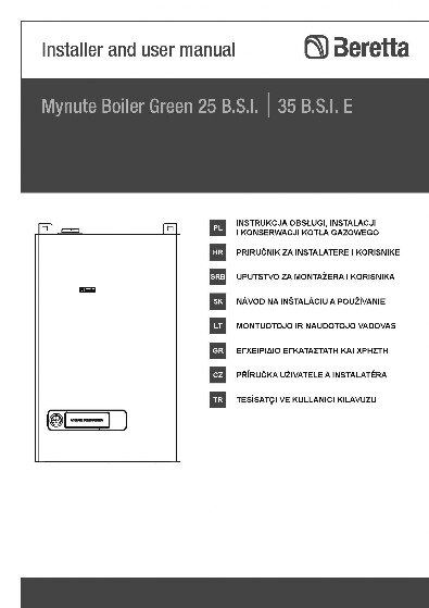 Beretta Mynute Boiler Green E  instrukcja obsługi kotła gazowego kondensacyjnego z zasobnikiem